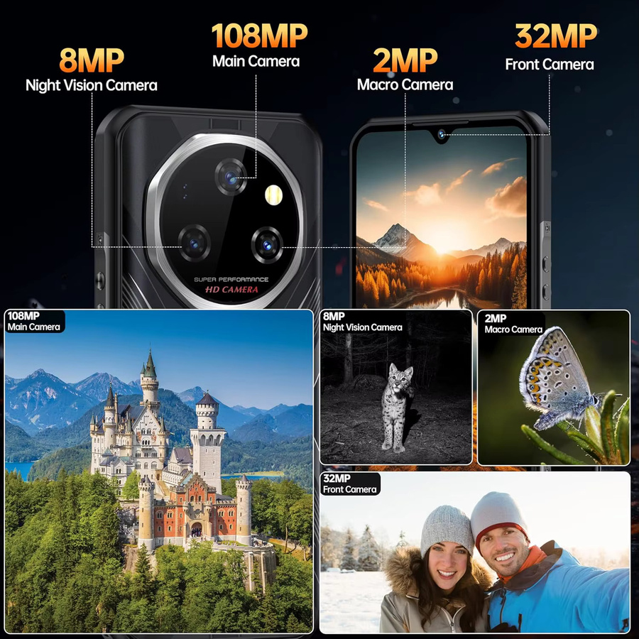 Oukitel WP55 Pro 5G Robustes Smartphone mit Android 15, 512 GB Speicher, 6,6 Zoll FHD+ Display und 108 MP Rückkamera - Bild 5