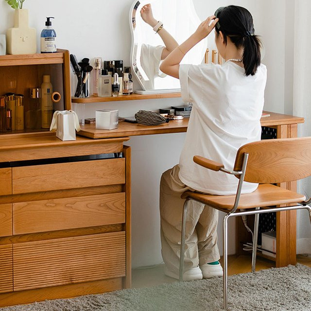 DUTRIEUX Schminktisch mit integrierter Beleuchtung in Braun im modernen Design - Bild 1