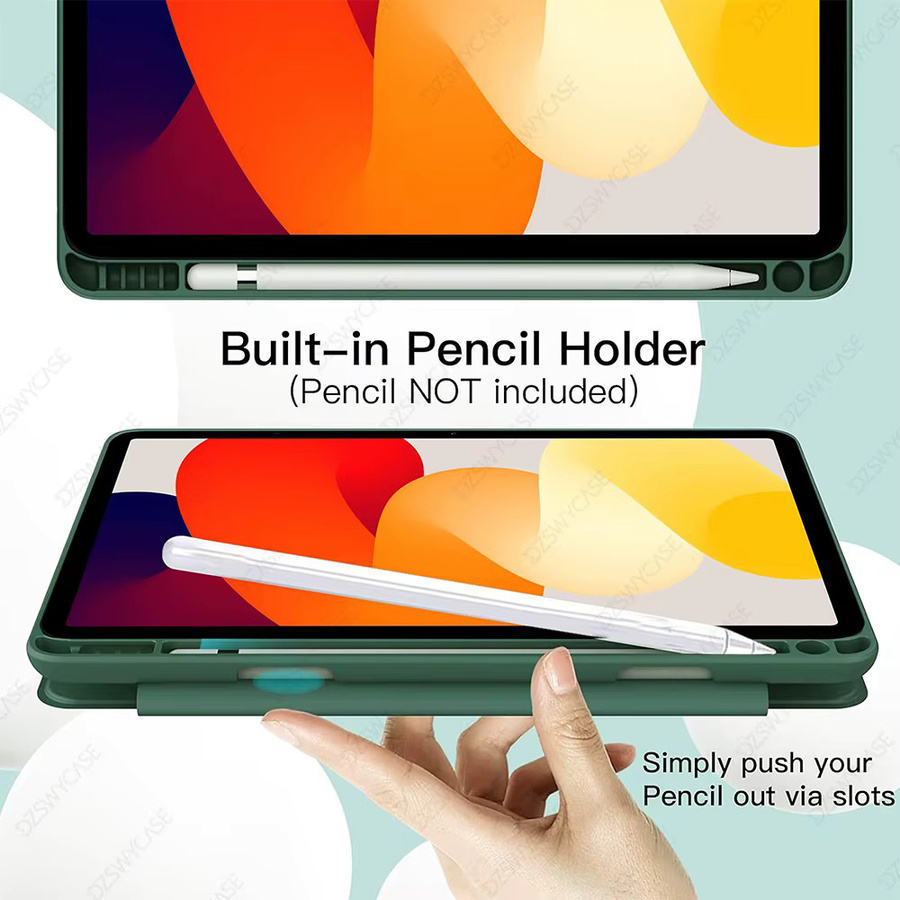 Xiaomi Schutzhülle für Redmi Pad SE 11 Zoll 2023 mit 360-Grad-Drehung, Stifthalter und transparenter Rückseite in Grau oder Grün - Bild 4