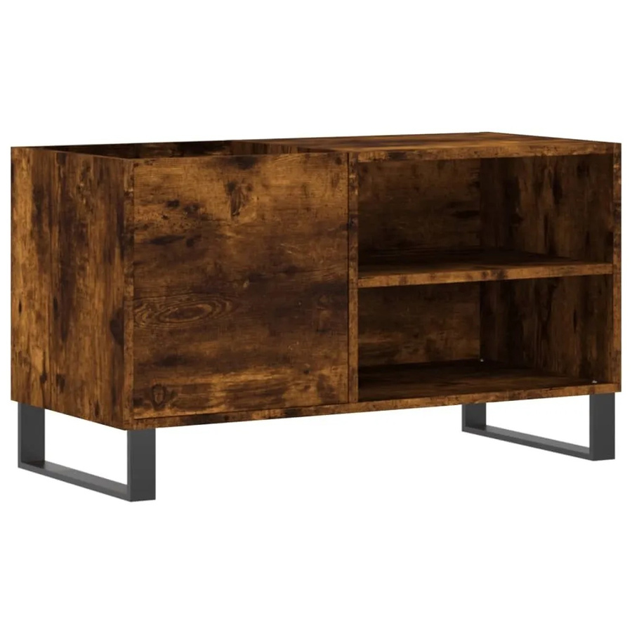 vidaXL Plattenschrank Räuchereiche aus Holzwerkstoff und Eisen, B/T/H: 85 x 38 x 48 cm - Bild 2