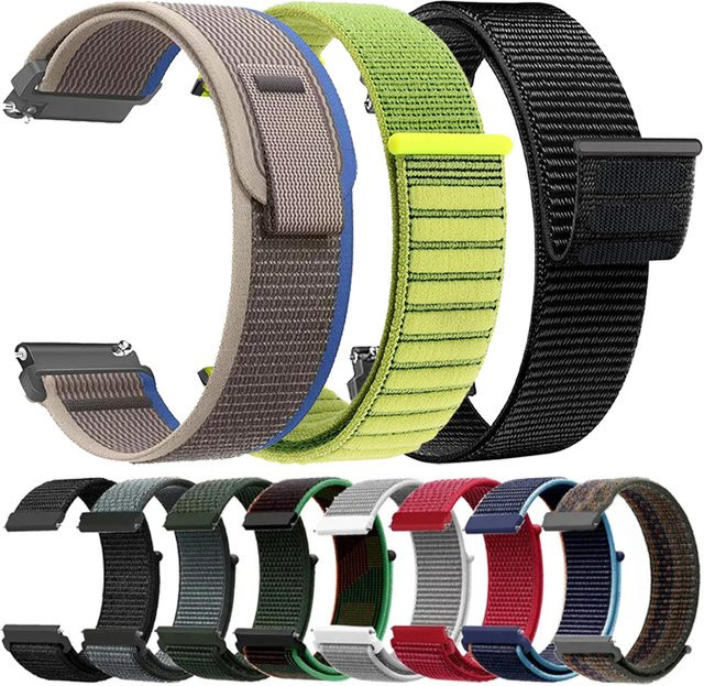 Huami Uhrenarmband Nylon, Schwarz, Unisex, 20mm 22mm - Bild 1