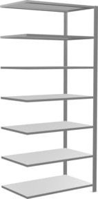 Schulte Anbauregal Büro-Steckregal MULTplus150, verzinkter Stahl, Grau, 7 Fachböden, B/H/T: 230 x 230 x 60 cm - Bild 1