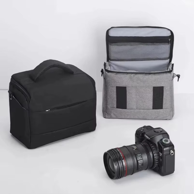 VIKEFON Kameratasche aus Nylon in Schwarz als tragbare Umhängetasche für Sony, Nikon, Canon und Panasonic Equipment - Bild 4