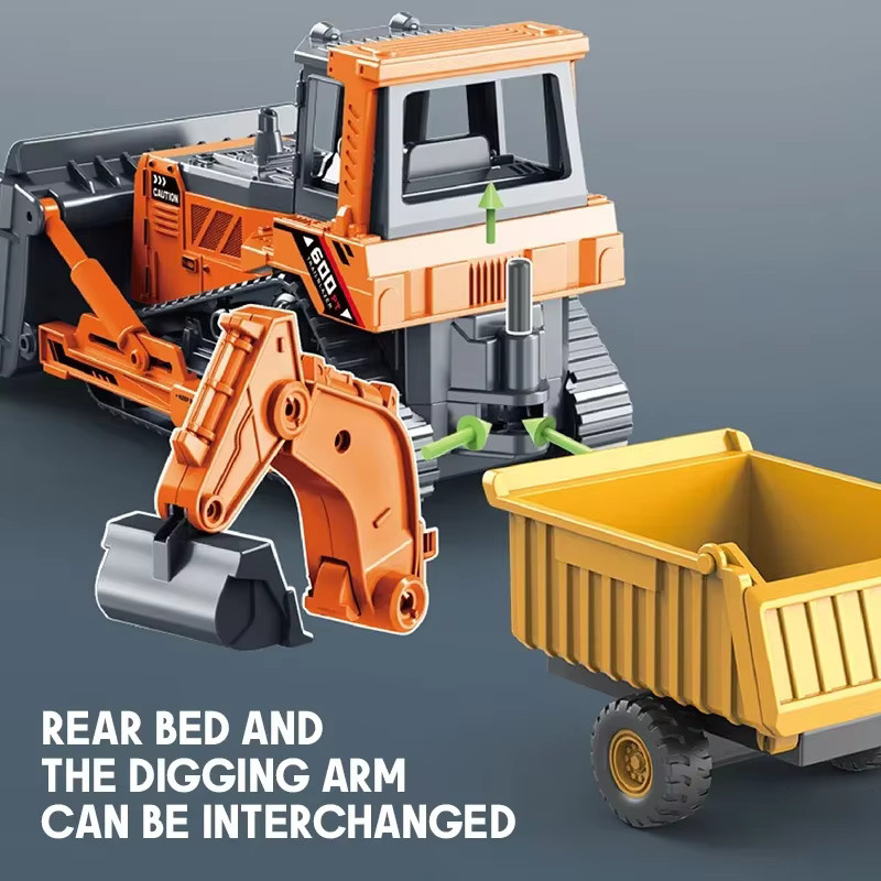 CONUSEA Simulations-Multifunktions-Gabelstapler-Modell-LKW, Doppelkopf-Bulldozer, Trägheits-Transportfahrzeug - Bild 2