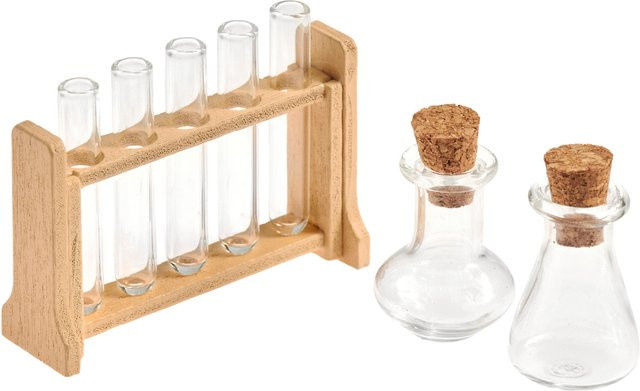 Rico Design Chemolabor Miniatur Labor Set aus Holz und Glas - Bild 1