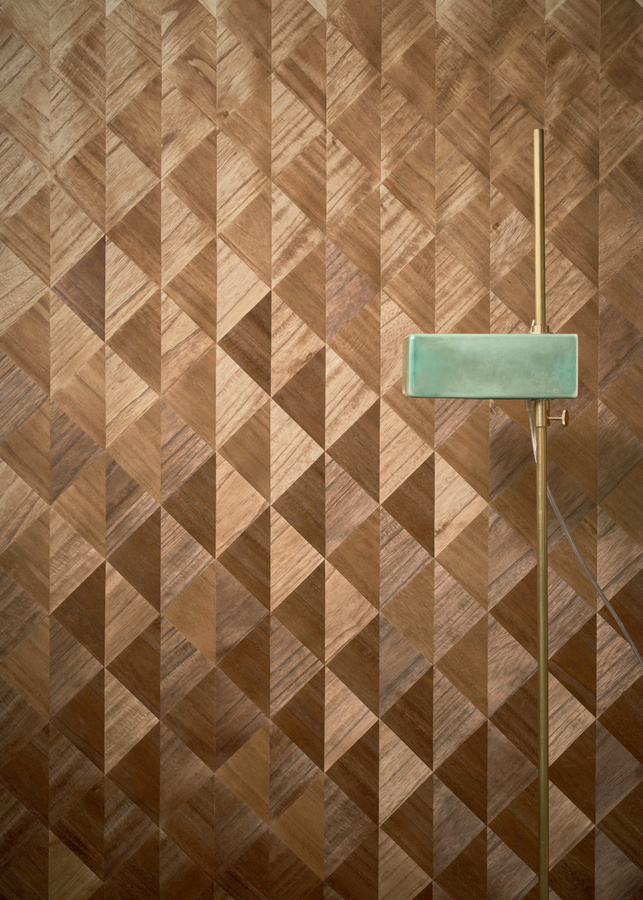 CMO Paris Tapete Bois Dégradé in Tabac mit abstraktem geometrischem Design aus Vlies - Bild 1