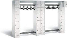 C+P Offene Garderobe Serie 8070 in Lichtgrau, H x B x T: 195 x 284 x 48 cm - Bild 1