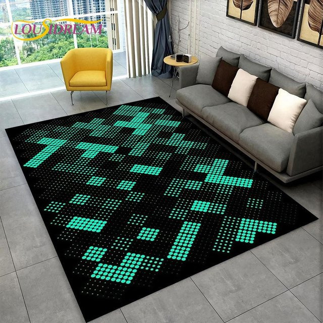 Karpetti 3D-Teppich mit modernem geometrischem Design, rutschfest und waschbar, Farbe: Schwarz, B/T: 100 x 120 cm - Bild 1