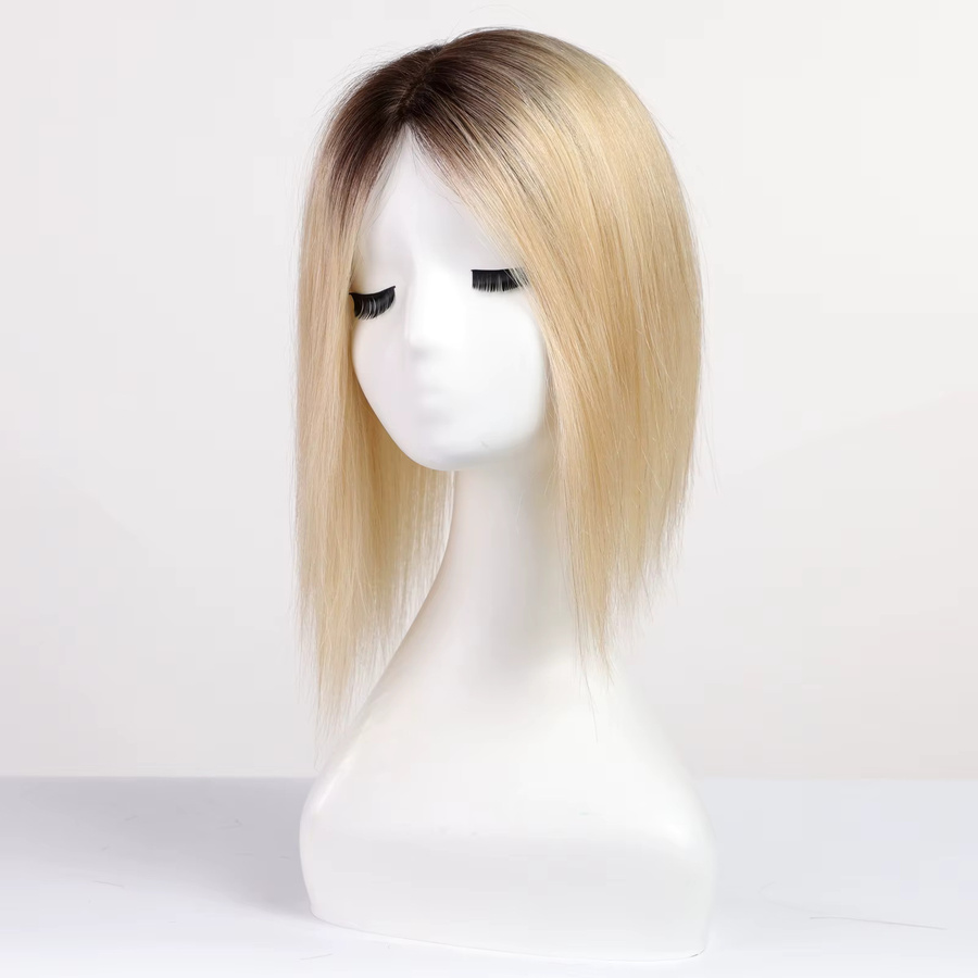 HAIRCUBE Haartoper Blonde Ombre, 12 Zoll, Remy Echthaar mit Pony, Damen - Bild 3
