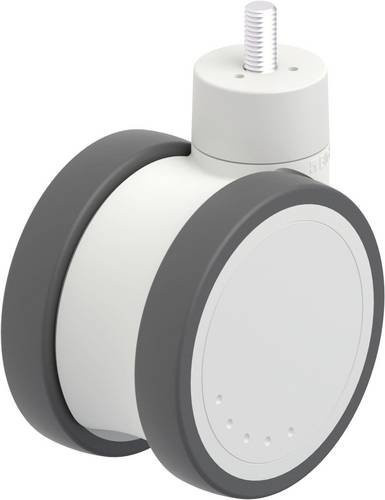 Blickle Kunststoff-Doppelrolle LKDH-PATH 100K-GS10 in Grau-Weiß mit 100mm Durchmesser und 100kg Tragfähigkeit - Bild 1