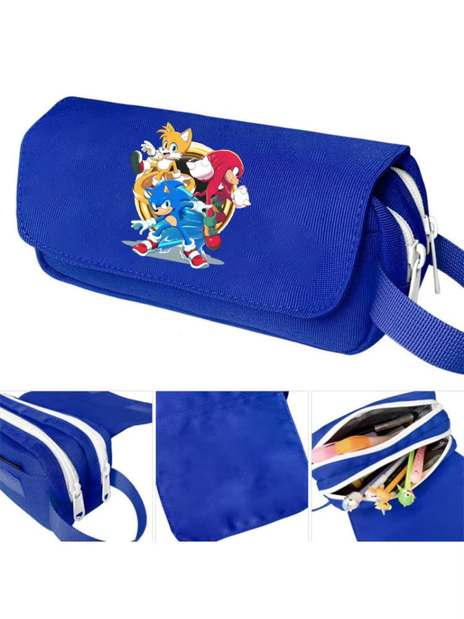 TAKARA TOMY Sonics Federmäppchen mit Cartoon-Anime-Grafikdruck in Blau - Bild 2