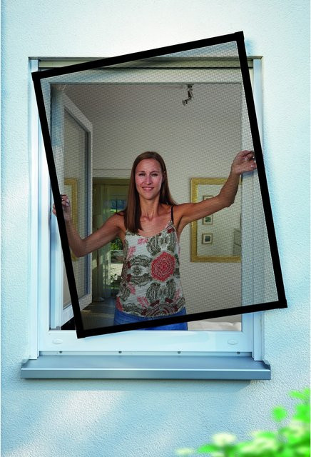 Schellenberg Insektenschutz-Fenster Plus aus Aluminium in Anthrazit, Breite: 130 cm, Höhe: 150 cm - Bild 1