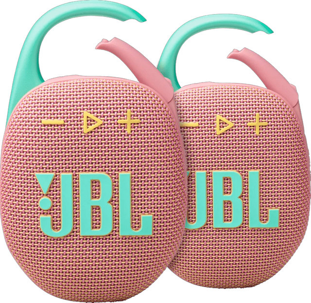 JBL Clip 5 Bluetooth Lautsprecher Doppelpack in Pink mit IP67 Schutz - Bild 1