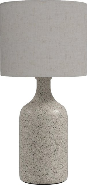 HOMCOM Tischlampe im Vintage-Design mit Keramiksockel und Polyesterschirm, Beige - Bild 1