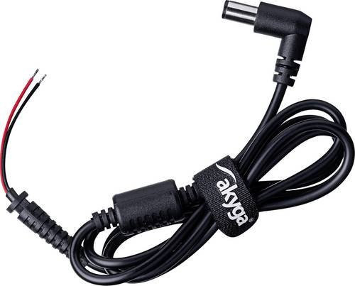 Akyga AK-SC-02 Niedervolt-Adapterkabel mit Hohlstecker 7.4 x 5.0mm + Pin und offenen Kabelenden, Schwarz, Länge: 1.2 m - Bild 1
