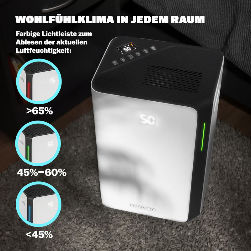 Smart Luftentfeuchter von MONZANA mit WiFi und App-Steuerung, Weiß, B/T/H: 49,5 x 30,5 x 23 cm, 20L Kapazität - Bild 5