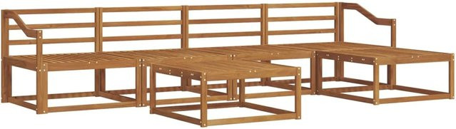 vidaXL Outdoor-Sofagarnitur 6-teilig aus Akazie Massivholz in Braun mit Latten-Design und UV-Beständigkeit - Bild 1