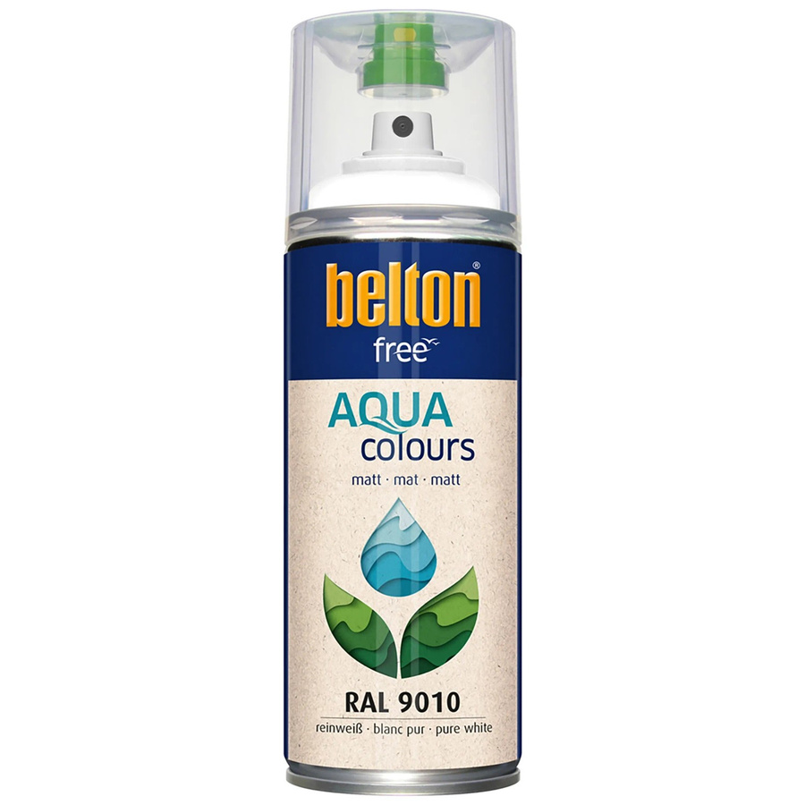 Belton Free AQUAcolours Buntlack RAL 9010 Reinweiß matt, wasserbasiert, 400 ml - Bild 2