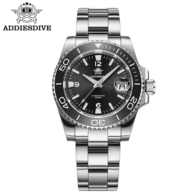 ADDIESDIVE Armbanduhr Automatik, Edelstahl, Schwarz, Saphirglas, Herren - Bild 4