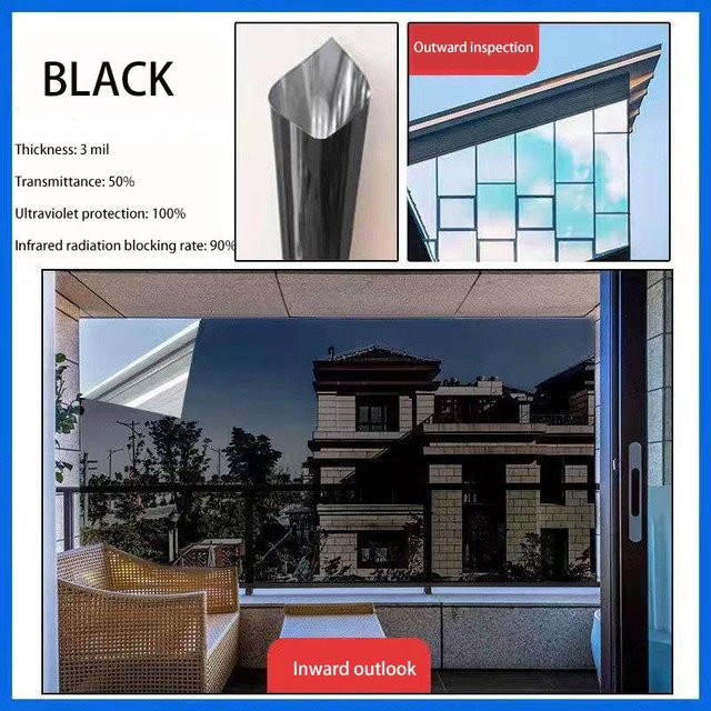 Charming Homem Nano-Wärmedämmfensterfolie als Sonnenschutz mit UV-Blockierung und Einweg-Sichtschutz, Farbe: transparent, Breite: 30 cm, Länge: 1 m - Bild 1