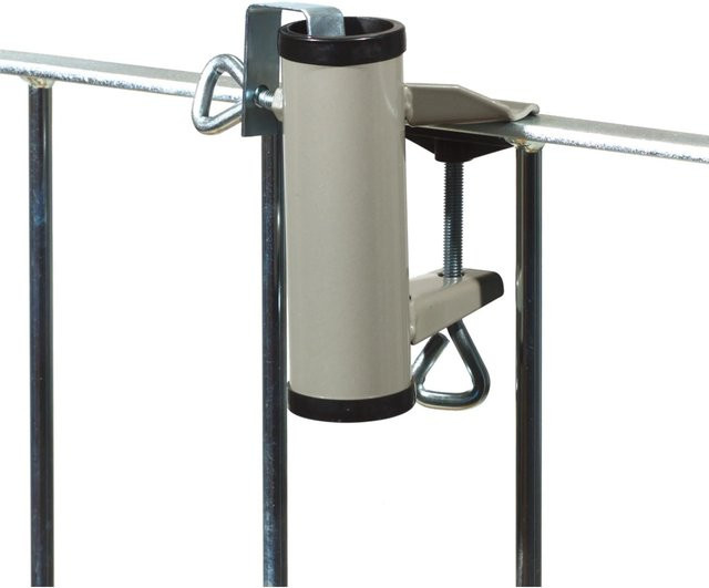 Videx Garden Sonnenschirmhalter Typ H für Handläufe aus Aluminium in Grau, Durchmesser: 25 mm - Bild 1