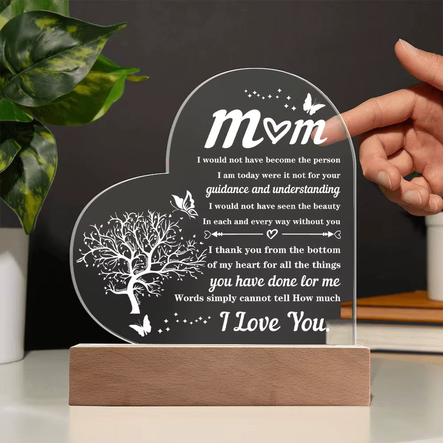 CIFBUY Herz-Acryl Dekoration in Weiß und Transparent als Geschenk zum Muttertag oder Geburtstag - Bild 4