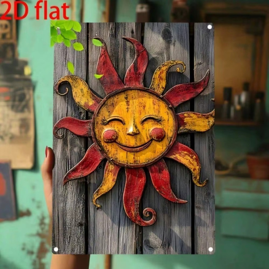 Vintage Metall-Blechschild CIFBUY in Mehrfarbig als Retro Wandkunst für Garten und Outdoor, B: 20,32 cm, H: 31,75 cm - Bild 4