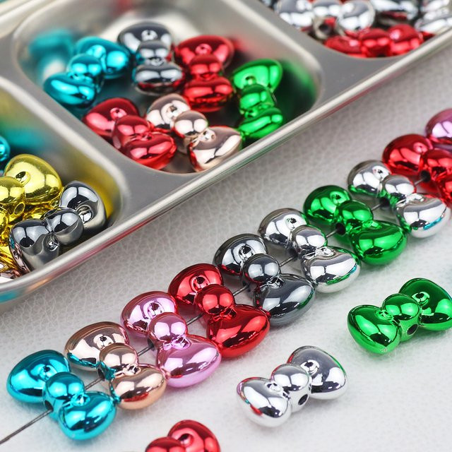 JHNBY Perlen Acryl, Schleife, Mischfarben, 13mm - Bild 1