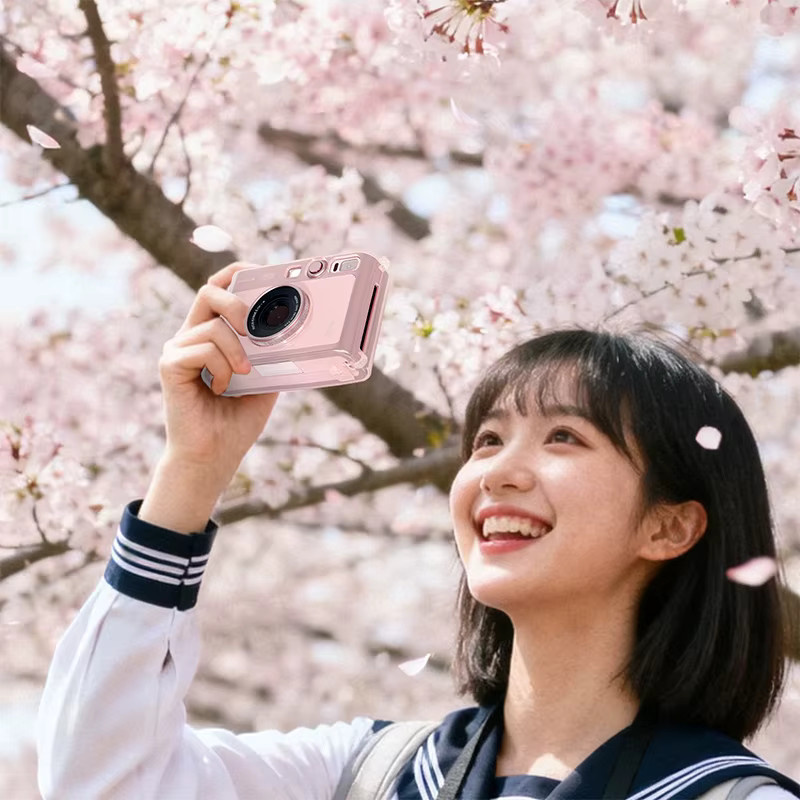 Fujifilm Instax WIDE EVO Schutzhülle MINI EVO in Transparent Rosa aus Silikon - Bild 2
