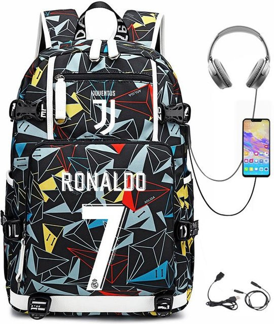 3-teiliges Schulrucksack-Set für Schüler aus Oxford-Stoff in Multicolour mit Schultasche, Schultergurt und Federmäppchen - Bild 1