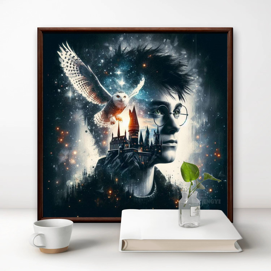 Harry Potter Hogwarts College 5D-Diamant-Malerei-Set mit runden Steinen in Multicolor von Hot Toys - Bild 1