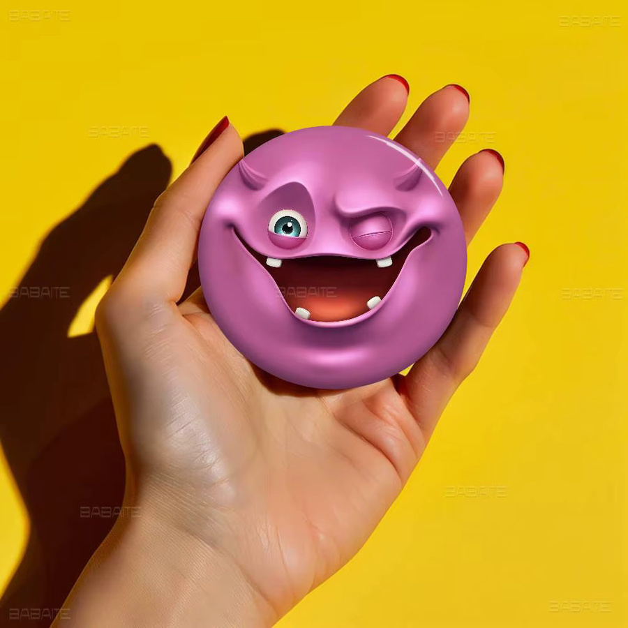 Potdemiel Brosche, 3D Meme Gesicht, 58mm, Cartoon - Bild 3