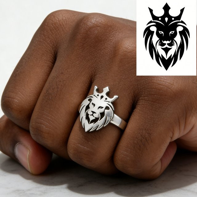 RetroGem Ring Edelstahl, Silber, Herren - Bild 1