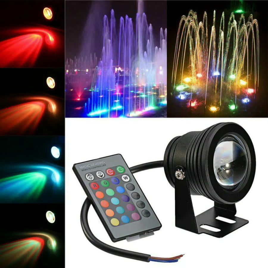 ERANPO RGB LED Unterwasser Flutlicht für Pool, Teich und Aquarium, wasserdicht, Mehrfarbig - Bild 2