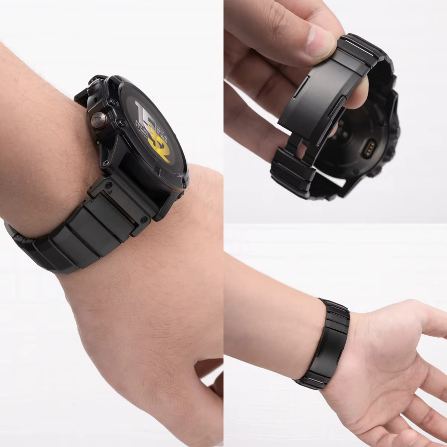 OAKCHARM Uhrenarmband Edelstahl, 26 22 mm, Schwarz, Unisex - Bild 2