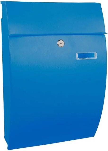 PROREGAL Wandbriefkasten Geronan mit Namensschild in Blau, H x B x T: 48 x 32,2 x 15,5 cm, Einwurföffnung 24 x 4 cm - Bild 1