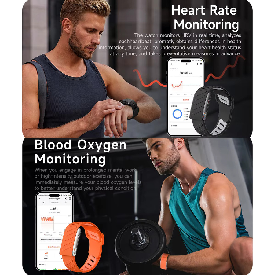 VWAR MG Fitness-Tracker Pink mit EKG, Blutdruckmessung und Anruferinnerung für Männer und Frauen - Bild 3