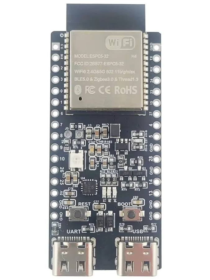 ESP32-C5 Entwicklungsboard ESP32C5-DevKitC-1 mit Dual-Frequenz 2,4 GHz und 5 GHz WiFi, 4 MB Flash, CH340, 32 Pins und USB-C Anschluss - Bild 3