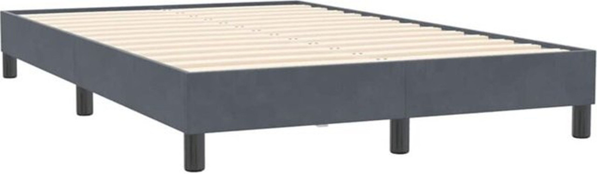 Vidaxl Boxspringbett aus Samt in Anthrazit und Grau, B/T/H: 120 x 210 cm - Bild 1