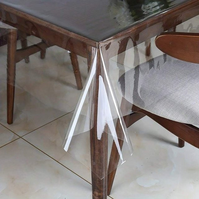 Transparente PVC-Tischdecke von The Red Sun, quadratisch, abwischbar, B/B: 140 x 140 cm - Bild 1