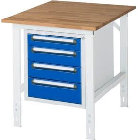 Rau Arbeitstisch Tom KM07 höhenverstellbar weiß B/T/H: 75 x 100 x 76-108 cm - Bild 1
