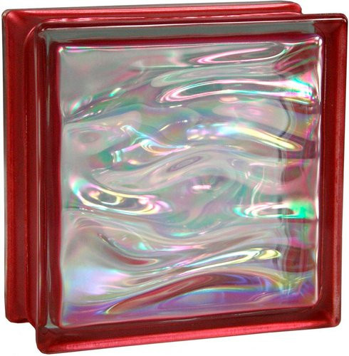 Fuchs Design Glasbaustein satiniert in Rot und Türkis B/H: 19 x 19 cm - Bild 2