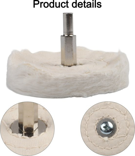 Vibratite Stoff-Poliermopp-Rad-Pad in Weiß für Elektro- und Akku-Bohrmaschinen zum Polieren und Schleifen, Durchmesser: 50 mm, 65 mm, 75 mm oder 100 mm - Bild 1