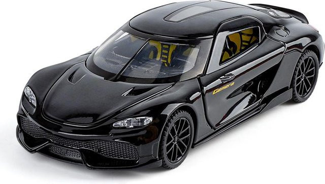 Discover Intime Gemera GT Supersportwagen, Druckgussmodell, 1:32, Schwarz, mit Licht und Sound, ab 18 Jahre - Bild 1