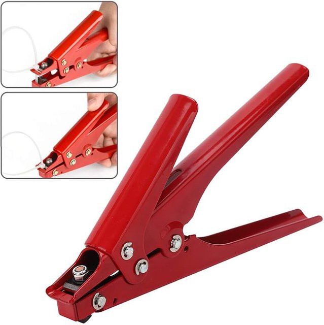 Kabelbinder-Werkzeug zum Spannen und Schneiden für Kunststoff- und Nylon-Kabelbinder mit einstellbarer Spannung, Farbe: Rot, Breite: 2,4–9 mm - Bild 1