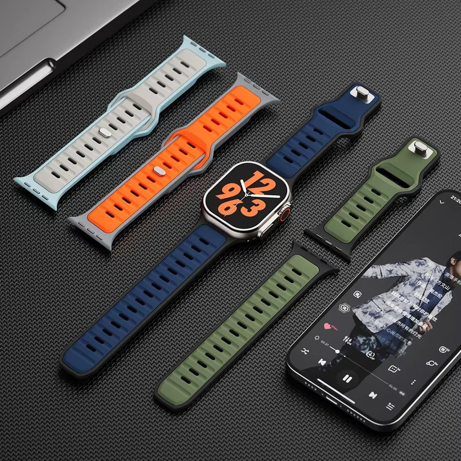 Uhrenarmband Silikon, Schwarz, Unisex - Bild 2