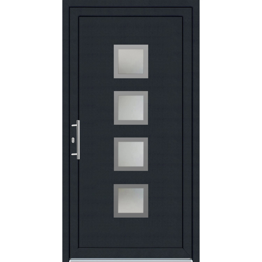 Panto Kunststoff-Haustür K025 mit Glaseinsatz Weiß-Anthrazit B: 100 cm, H: 200 cm, DIN Links - Bild 2