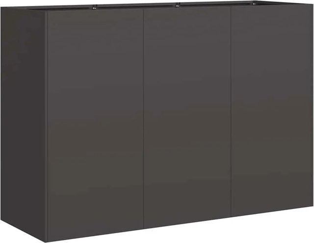 vidaXL Pflanzkübel aus Stahl in Schwarz, B/T/H: 120 x 40 x 80 cm - Bild 1