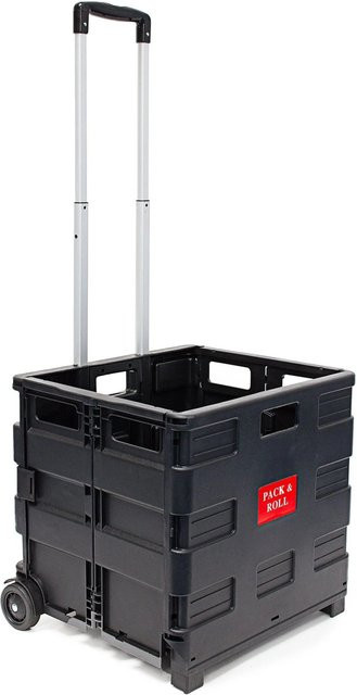 Relaxdays Einkaufstrolley klappbar in Schwarz, Belastbarkeit bis 35 kg, B/T/H: 39 x 42 x 37 cm - Bild 1