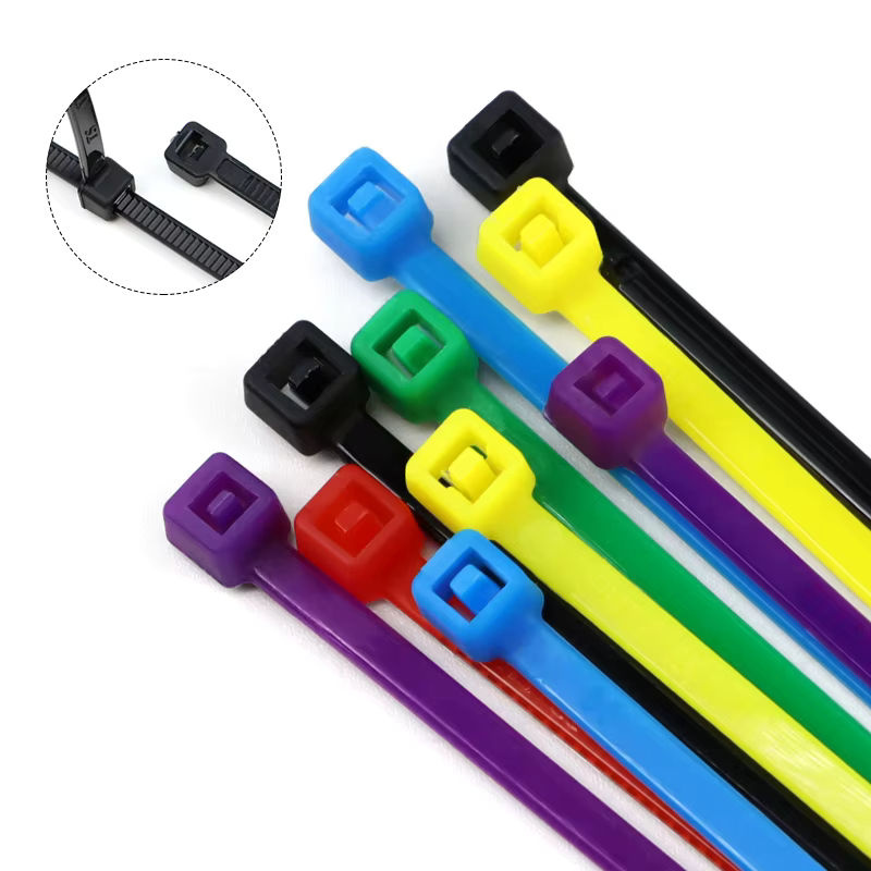 Selbstsichernde Nylon-Kabelbinder aus Kunststoff in Mehrfarbig, Länge: 100 mm, 150 mm und 200 mm - Bild 4